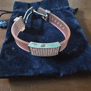 Swarovski X2 Pink Purple Lavender Crystal Jelly Silicone Strap Band Bracelet